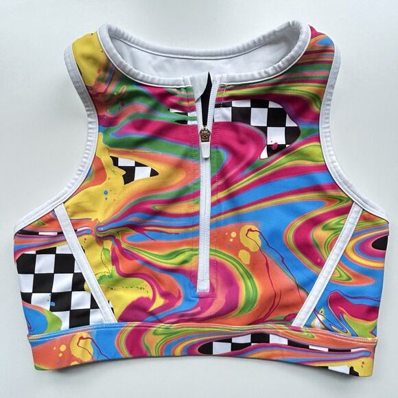 Peloton x Brittany Allen Sports Bra M Swirl Zipper Racer Back - Picture 1 of 6